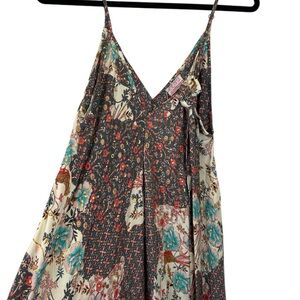 Cienna Boho Flowy Maxi Dress with Adjustable Straps and belt/ one size NWT
